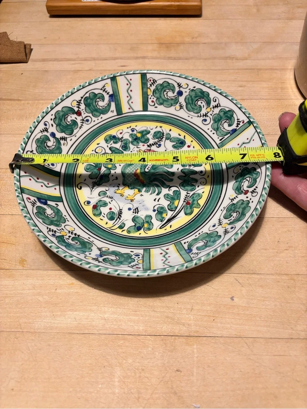 Sur La Table Hand-Painted Rooster Ceramic 8 inch Bowl — Italian Style